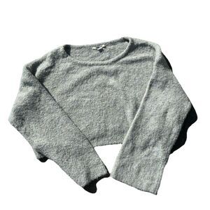 Urban Outfitters Anthropolgie Kimchi Blue Cropped Sweater Blue Ivory NWOT Large